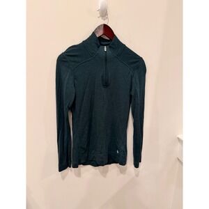 Smartwool Women's Merino Wool 1/4 Zip Pullover Green Size M Base Layer